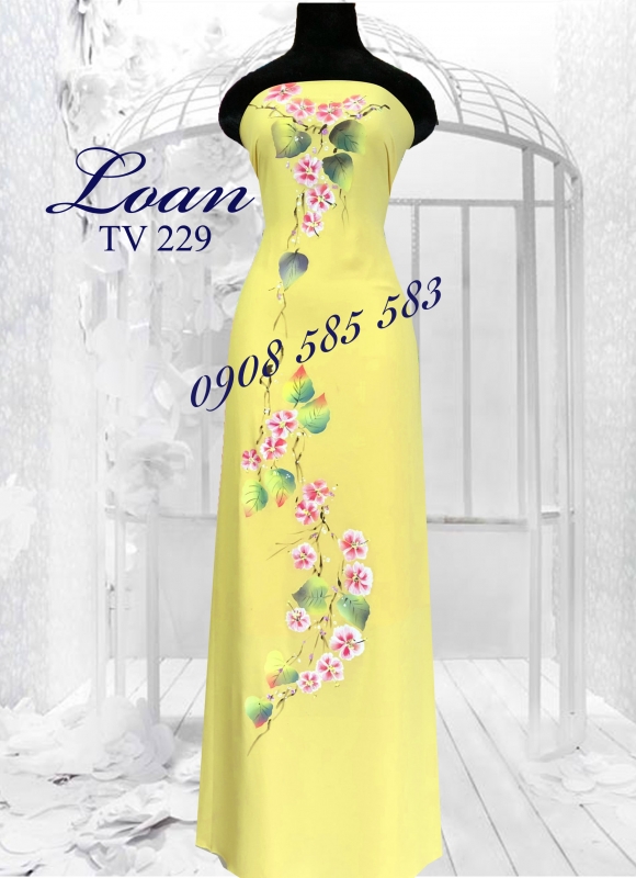 Vải áo dài vẽ hoa dây