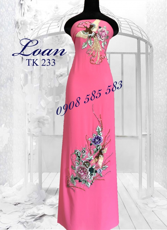 Vải áo dài kết đá