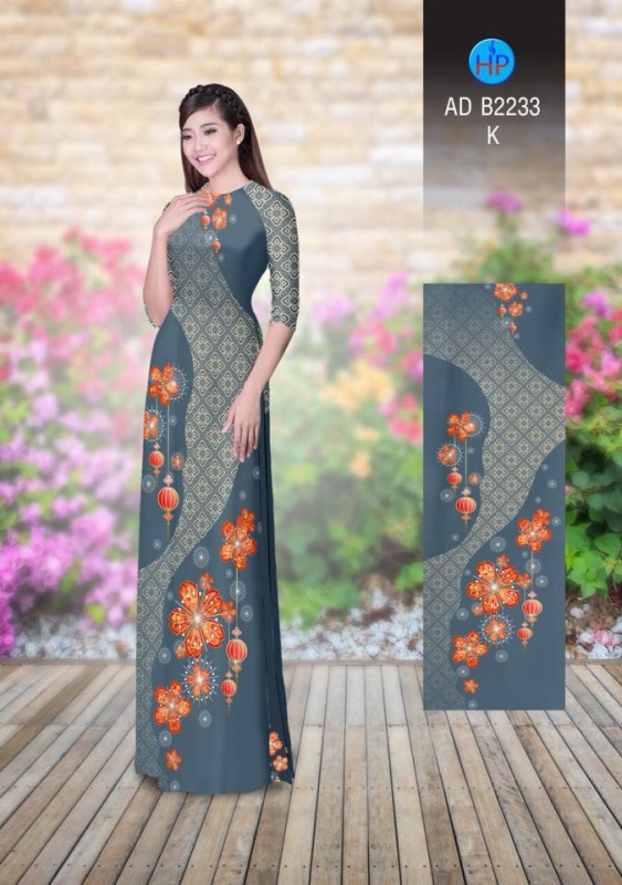 Vải áo dài hoa văn chạy dọc
