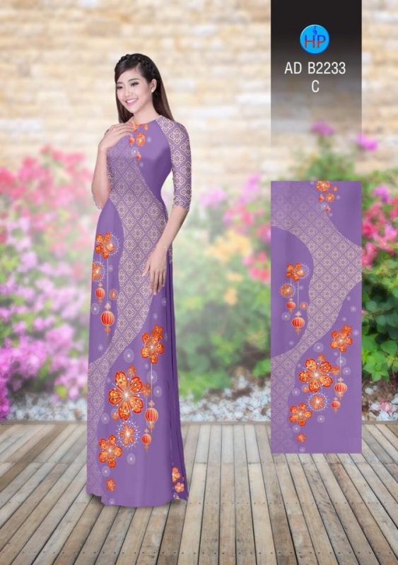 Vải áo dài hoa văn chạy dọc