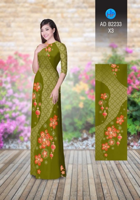 Vải áo dài hoa văn chạy dọc