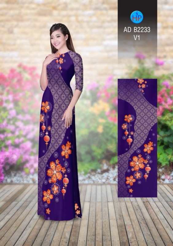 Vải áo dài hoa văn chạy dọc