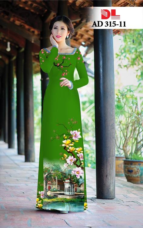 Vải áo dài hoa Đào