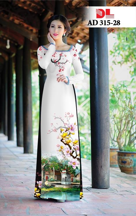 Vải áo dài hoa Đào Vải áo dài hoa Đào