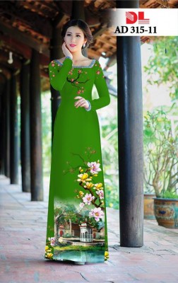 Vải áo dài hoa Đào-DT 4183