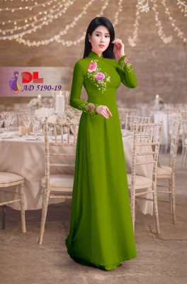 Vải áo dài hoa Hồng-DT 4184
