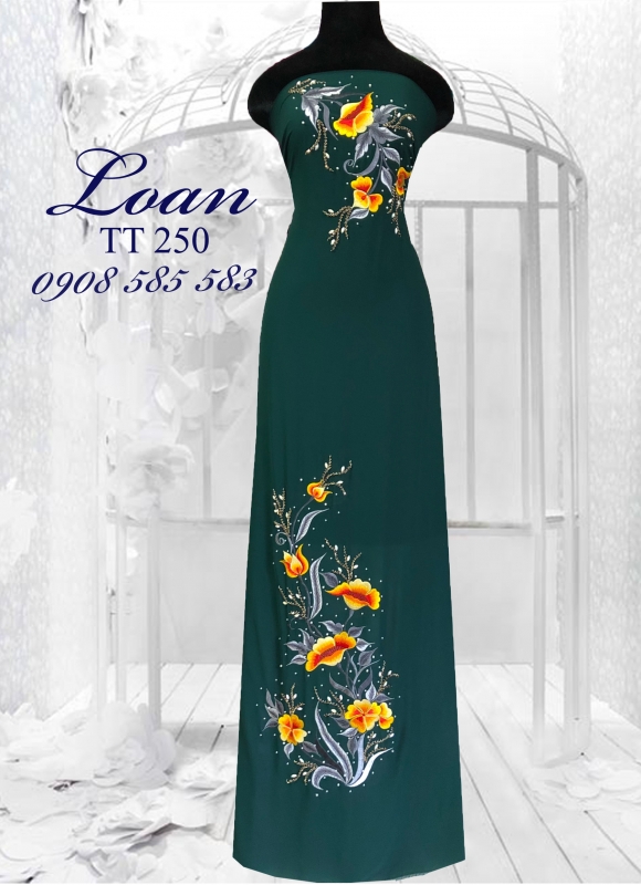 Vải áo dài thêu kết hạt