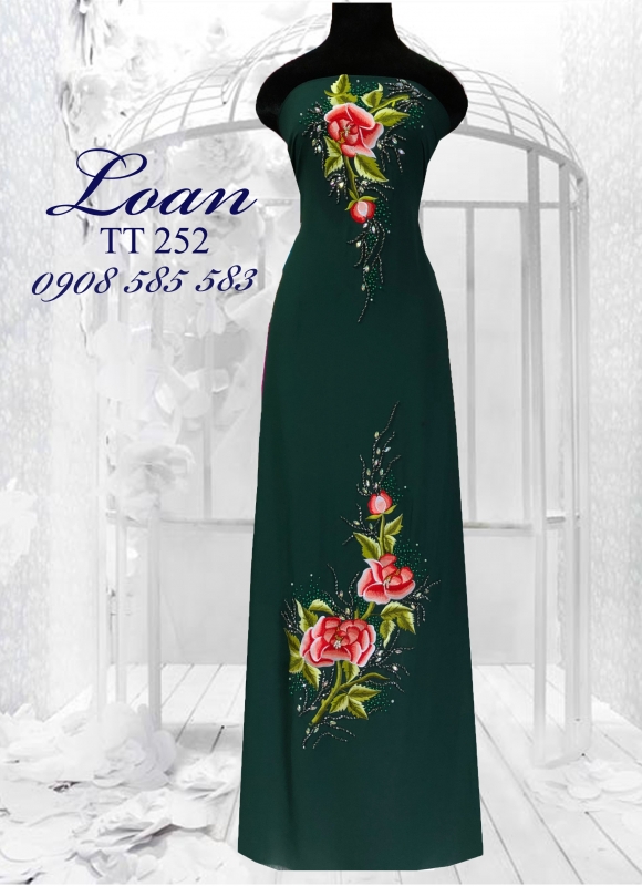 Vải áo dài thêu kết hạt