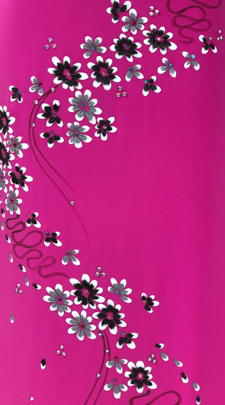 Vải áo dài vẽ hoa nổi