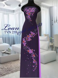 Vải áo dài vẽ hoa nổi