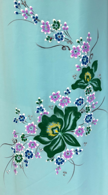 Vải áo dài vẽ hoa nổi