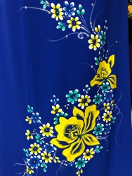 Vải áo dài vẽ hoa nổi