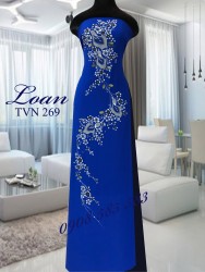 Vải áo dài vẽ hoa nổi