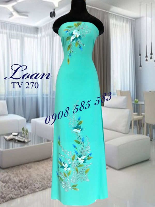 Vải áo dài vẽ kim tuyến