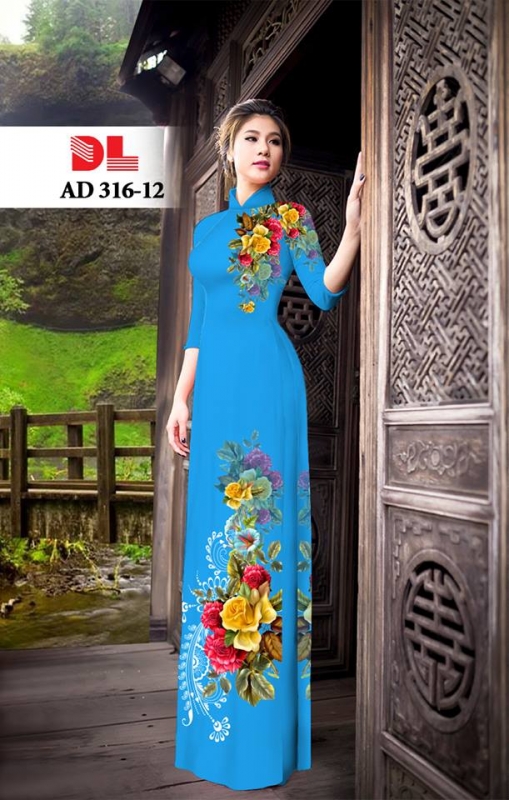 Vải áo dài hoa hồng 3D