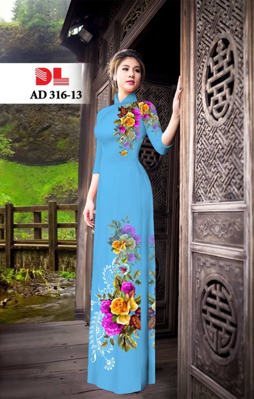 Vải áo dài hoa hồng 3D