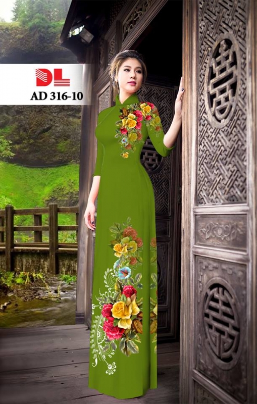 Vải áo dài hoa hồng 3D