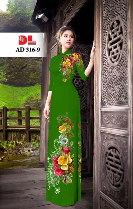 Vải áo dài hoa hồng 3D