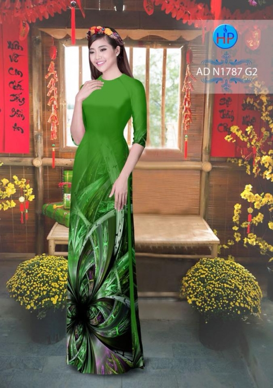 Vải áo dài hoa ảo 3D