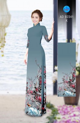 Vải áo dài cành Đào-DT 4265