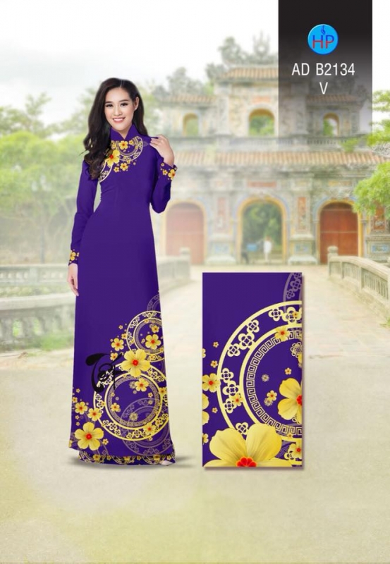 Vải áo dài hoa văn tết