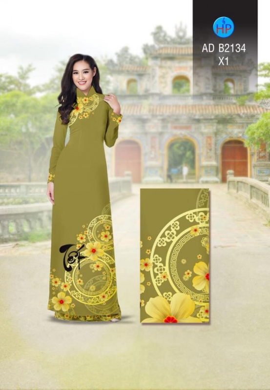 Vải áo dài hoa văn tết