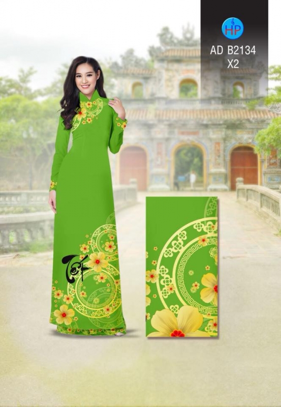 Vải áo dài hoa văn tết