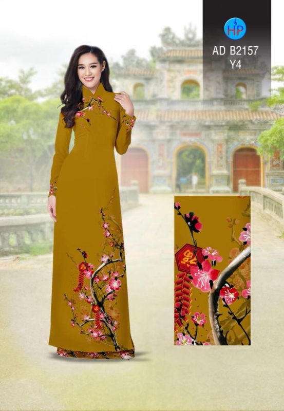 Vải áo dài hoa tết Vải áo dài hoa tết