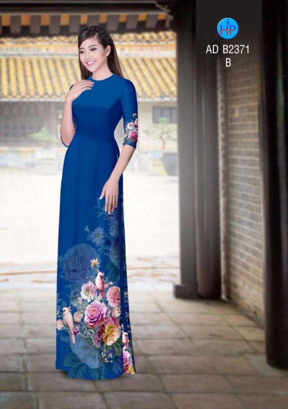 Vải áo dài hoa chùm 3D