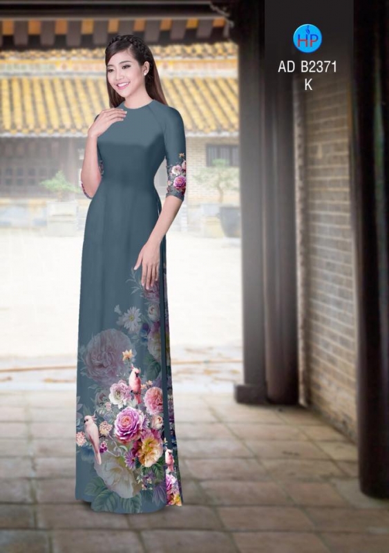 Vải áo dài hoa chùm 3D