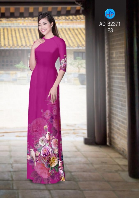 Vải áo dài hoa chùm 3D
