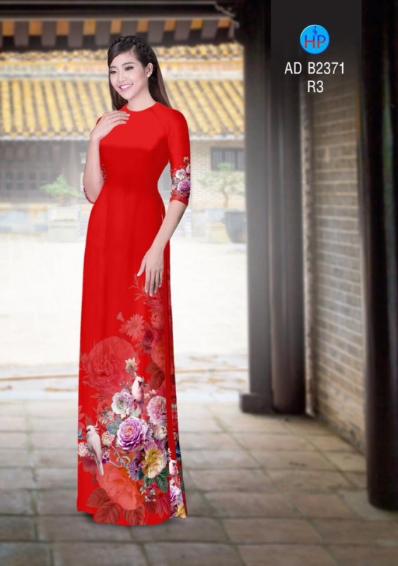 Vải áo dài hoa chùm 3D