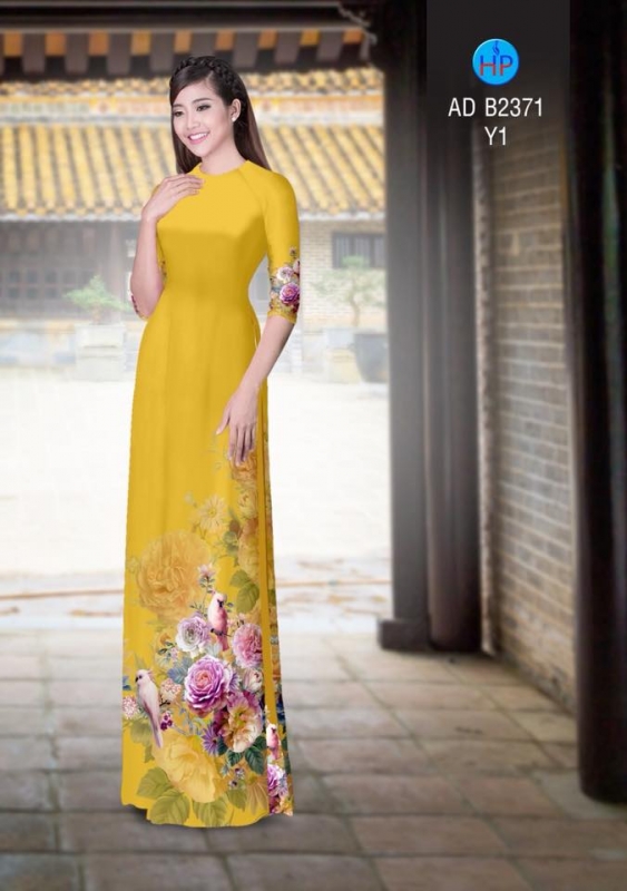Vải áo dài hoa chùm 3D