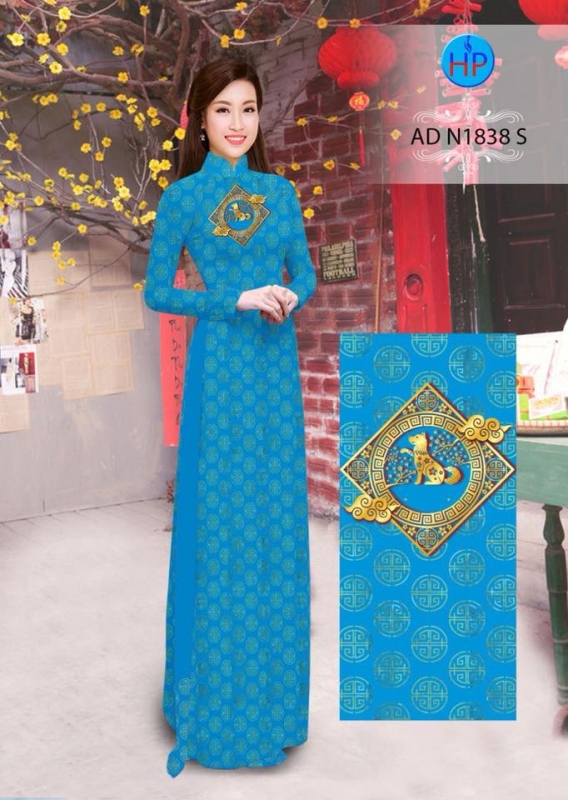Vải áo dài hoa văn tròn
