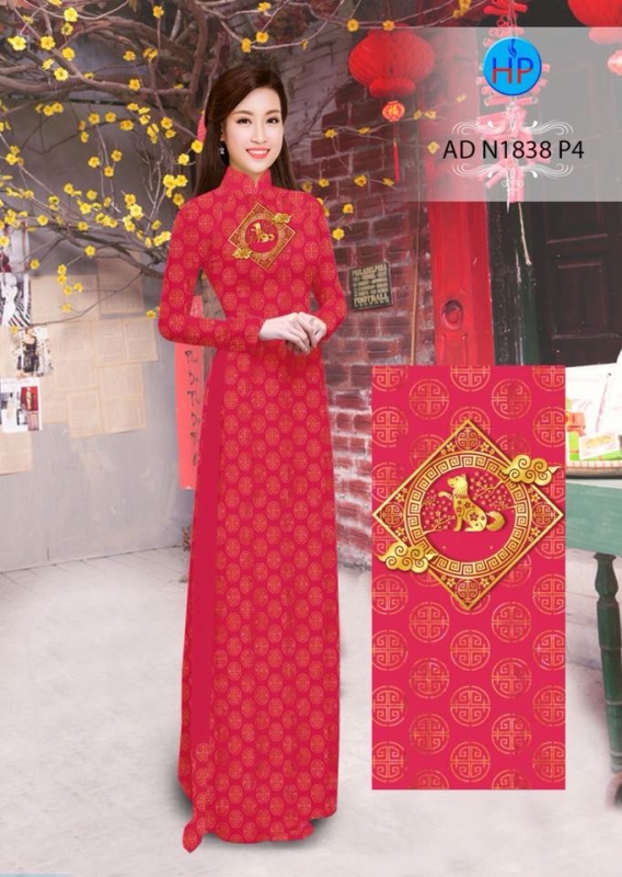 Vải áo dài hoa văn tròn
