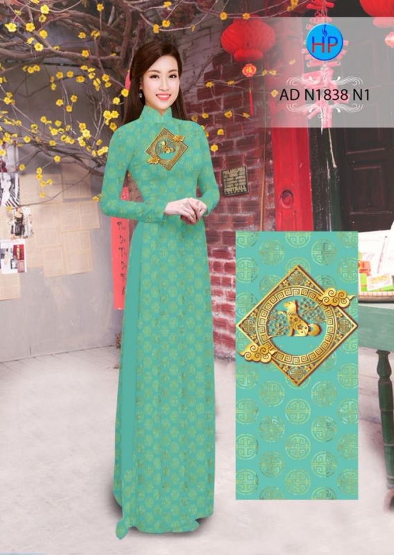 Vải áo dài hoa văn tròn