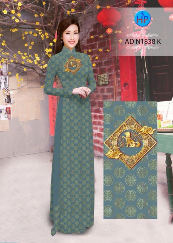 Vải áo dài hoa văn tròn