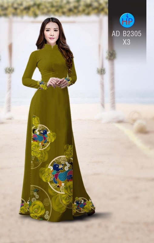 Vải áo dài họa tiết tròn
