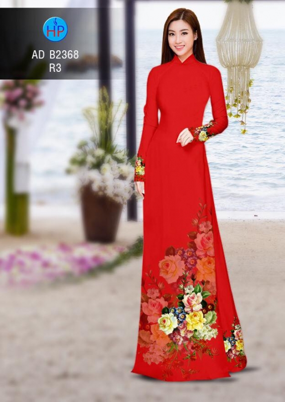 Vải áo dài hoa chùm 3D
