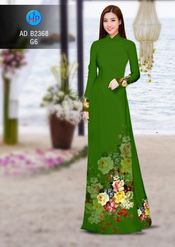 Vải áo dài hoa chùm 3D
