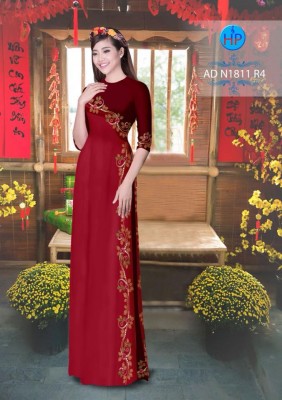 Vải áo dài hoa chạy dọc-DT 4334