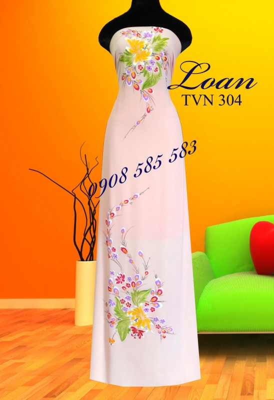 Vải áo dài hoa vẻ nổi