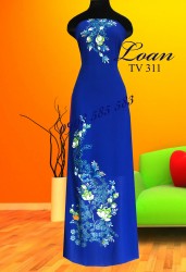 Vải áo dài vẽ kim tuyến