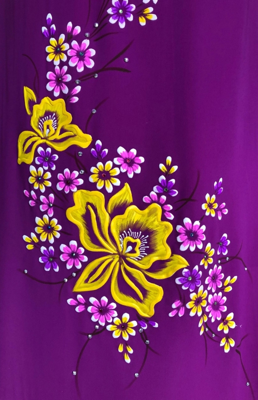 Vải áo dài vẽ đính đá