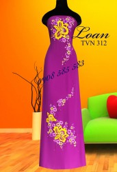 Vải áo dài vẽ đính đá