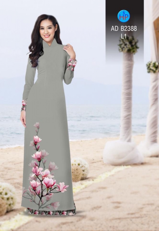 Vải áo dài cành Đào Vải áo dài cành Đào