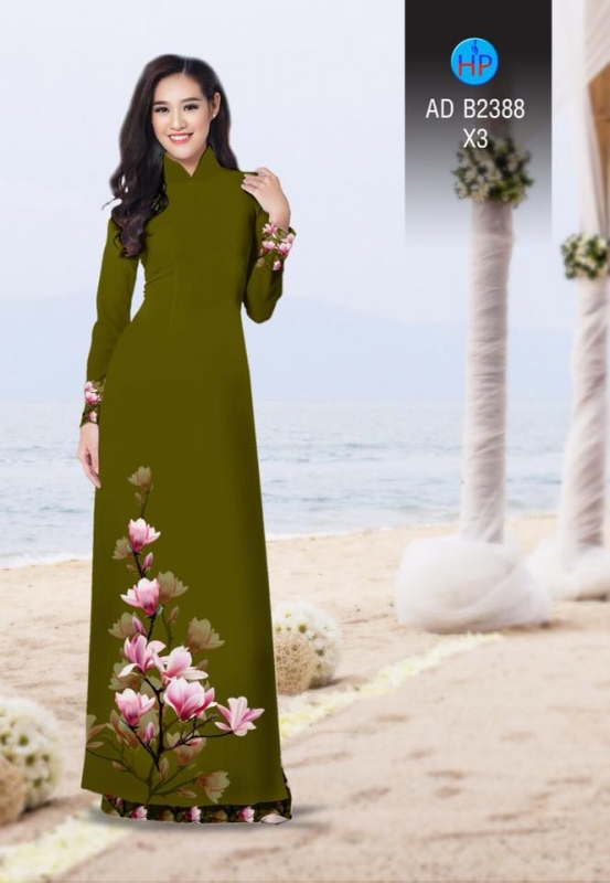 Vải áo dài cành Đào Vải áo dài cành Đào
