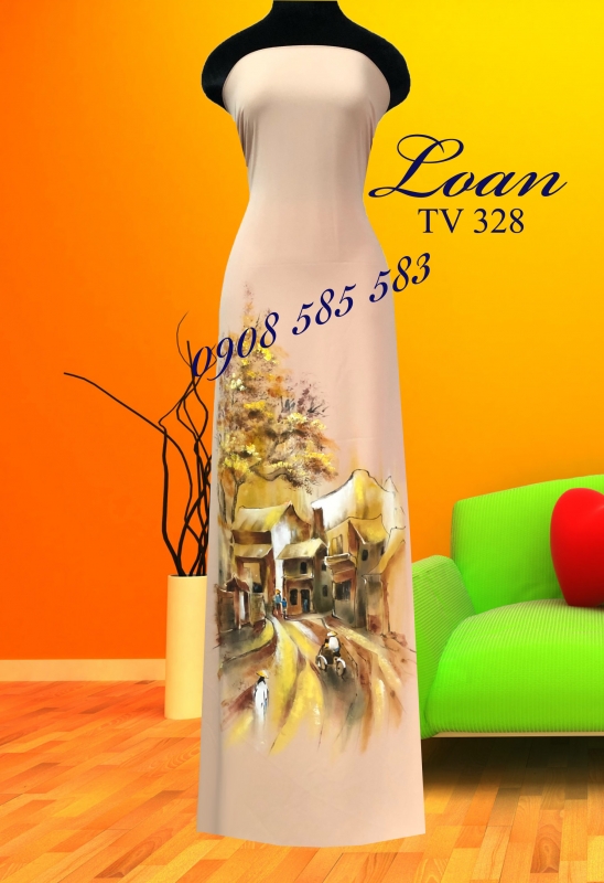 Áo dài vẽ phong cảnh