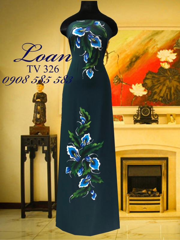 Áo dài vẽ hoa 3D