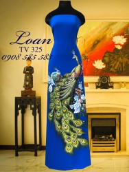 Áo dài vẽ chim công cao cấp